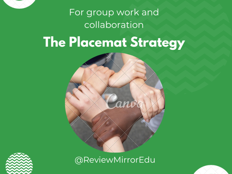 The Placemat Strategy- connecting to the TD theme